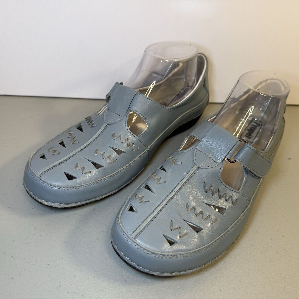 Propét Clover Blue Leather Orthopedic Mary Janes Women's 11 AA Narrow WCX063L